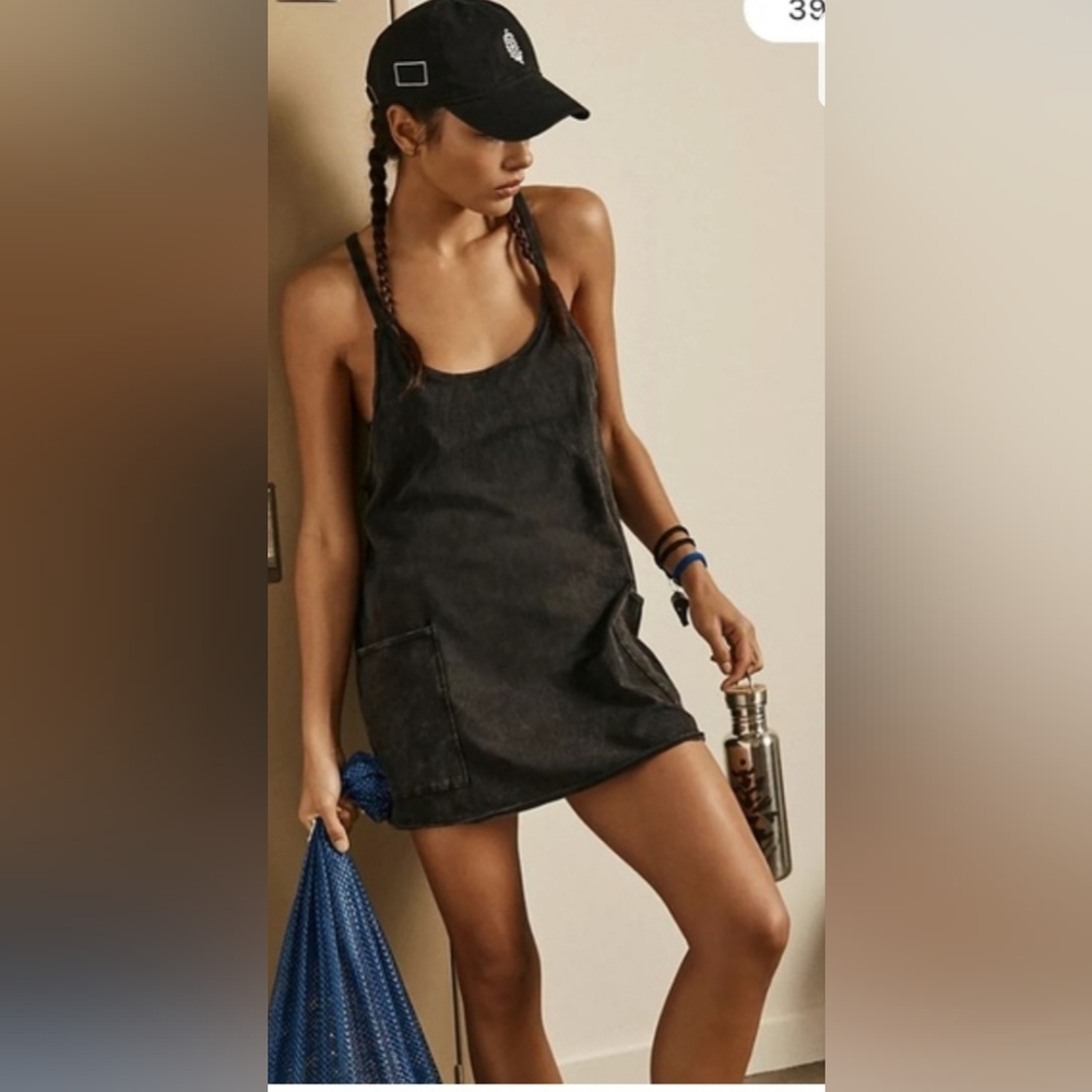 Free People Movement Hot Shot Black Mini Dress. Size: S